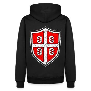 Serbian Coat Of Arms - Men's Premium Hoodie - black - Back - Nico (187cm)