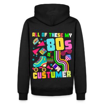 Fashion of the 1980s was characterized - Men's Premium Hoodie - black - Back - Nico (187cm)