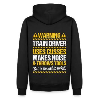 Train Driver Railroad Engineer Locomotive Engineer - Men's Premium Hoodie - black - Back - Nico (187cm)