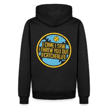 Softball - Men's Premium Hoodie - black - Back - Nico (187cm)