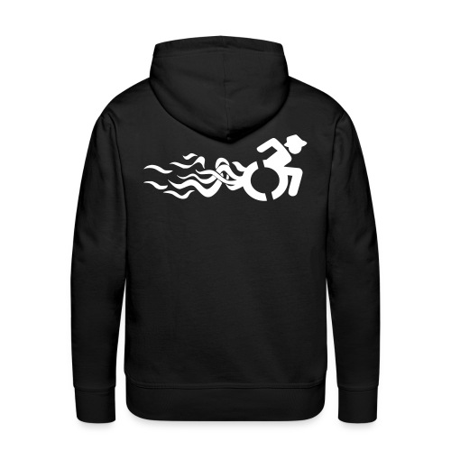 Wheelchair user with flames, disability - Men's Premium Hoodie