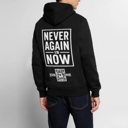 Never Again (white, back-facing) - Men's Premium Hoodie