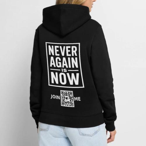 Never Again (white, back-facing) - Men's Premium Hoodie