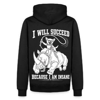 I Will Succeed Chihuahua vs Rhino insane - Men's Premium Hoodie - black - Back - Nico (187cm)