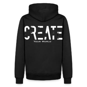 create your world typography - Men's Premium Hoodie - black - Back - Nico (187cm)