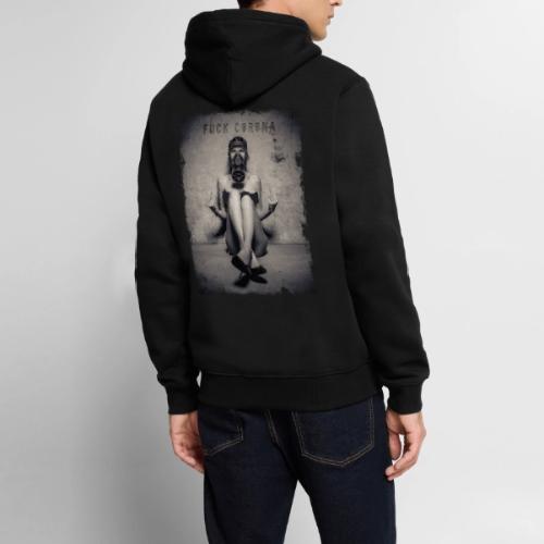 nude girl with gas mask - DOUBLE FUCK CORONA - Men's Premium Hoodie
