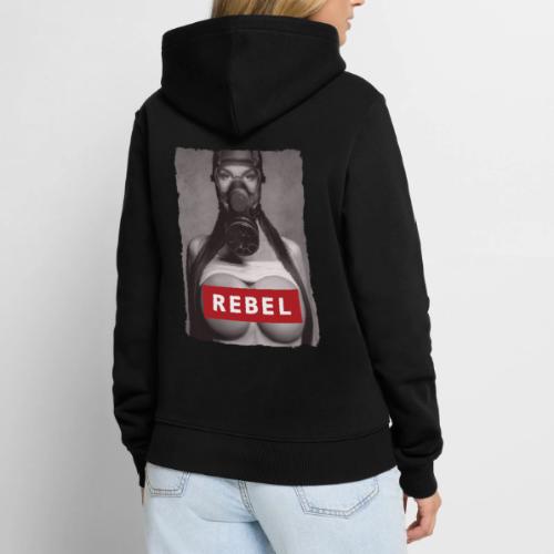 nude girl with gas mask - REBEL - Men's Premium Hoodie