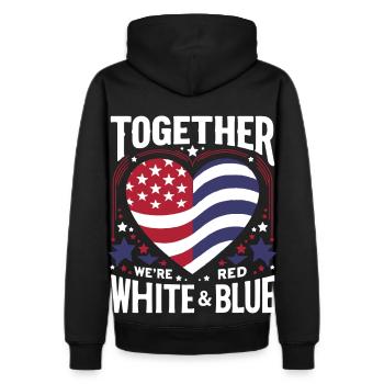 Together: We're Red, White and Blue - Men's Premium Hoodie - black - Back - Nico (187cm)