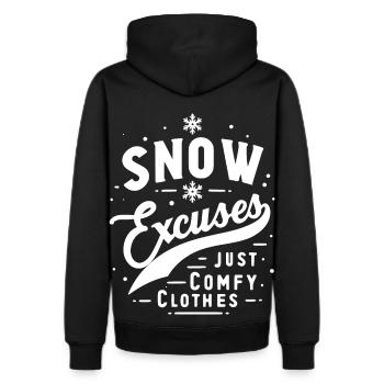 Snow Excuses Just Comfy Clothes - Men's Premium Hoodie - black - Back - Nico (187cm)