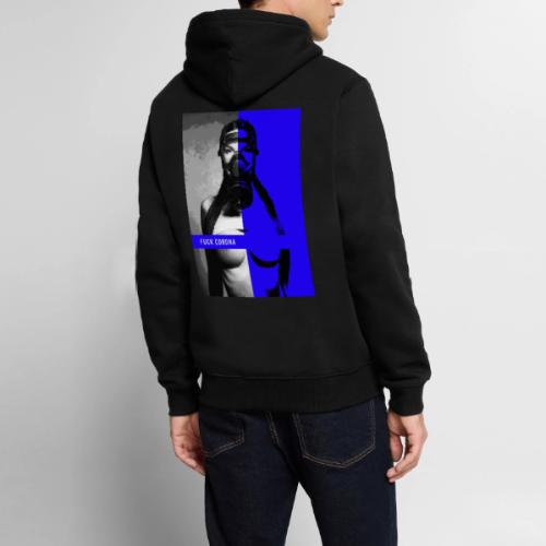 masked girl blue - FUCK CORONA 4 dark clothes - Men's Premium Hoodie