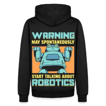 Warning May Spontaneously Start Talking About - Men's Premium Hoodie - black - Back - Nico (187cm)