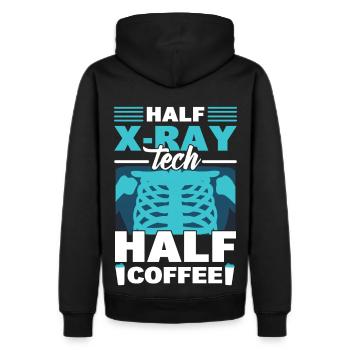 Half X-Ray Tech Half Coffee X-Ray Rad Technologist - Men's Premium Hoodie - black - Back - Nico (187cm)