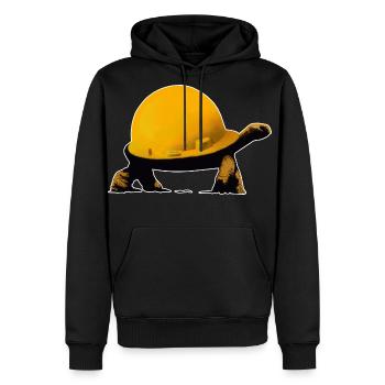 Tortoise Helmet - Men's Premium Hoodie - black - Front - Nico (187cm) & Julia (174cm)
