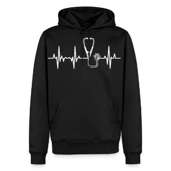 Stethoscope Heartbeat - Men's Premium Hoodie - black - Front - Nico (187cm) & Julia (174cm)