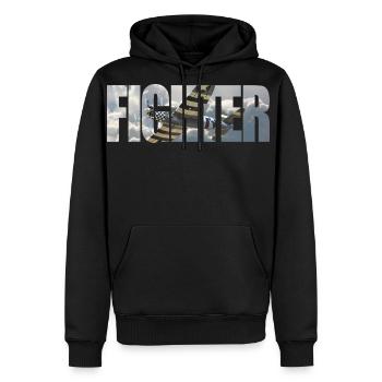 Fighter P-47 Thunderbolt - Men's Premium Hoodie - black - Front - Nico (187cm) & Julia (174cm)