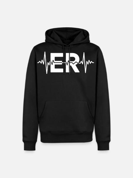 ER Pulse ECG Logo Tee - Men's Premium Hoodie - black