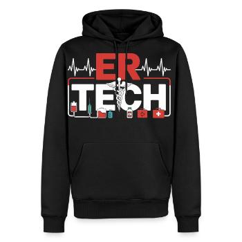 ER Tech Pulse - Men's Premium Hoodie - black - Front - Nico (187cm) & Julia (174cm)