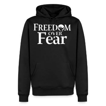 Freedom Over Fear Peace & Freedom - Men's Premium Hoodie - black - Front - Nico (187cm) & Julia (174cm)