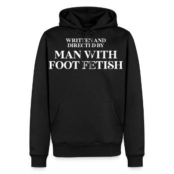 Written and directed by man with foot fetish - Men's Premium Hoodie - black - Front - Nico (187cm) & Julia (174cm)