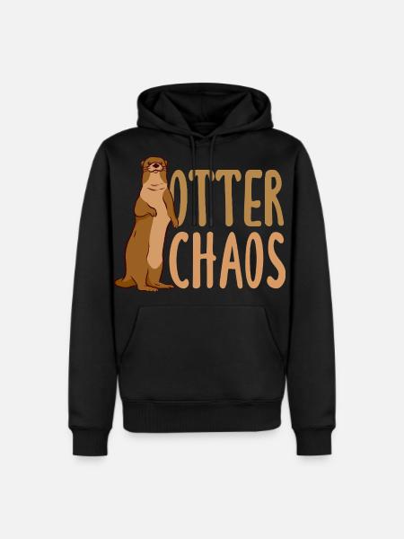 Pun Sea Otter Cartoon - Men's Premium Hoodie - black