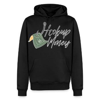 Argent pour l’accrochage Drôle de pêche Billet d’un dollar - Molleton à capuche Premium pour homme - noir - Devant - Nico (187cm) & Julia (174cm)