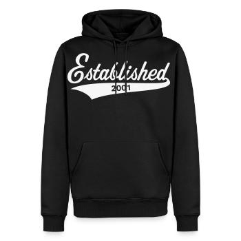 Established 2001 (Year Of Birth, Birthday / White) - Men's Premium Hoodie - black - Front - Nico (187cm) & Julia (174cm)