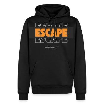 Escape from Reality Bold Orange Typeface - Men's Premium Hoodie - black - Front - Nico (187cm) & Julia (174cm)
