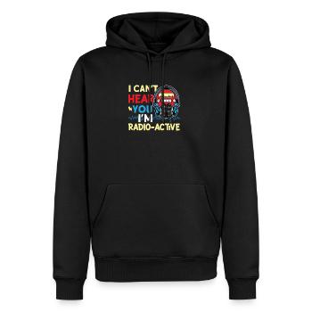 I'm Radio-Active Ham Radio - Men's Premium Hoodie - black - Front - Nico (187cm) & Julia (174cm)
