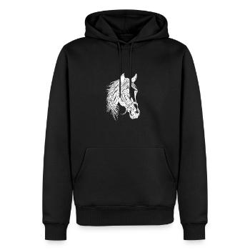 Pedigree Pretty Horse Equestrian Dressage - Men's Premium Hoodie - black - Front - Nico (187cm) & Julia (174cm)