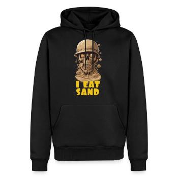 I eat sand - Men's Premium Hoodie - black - Front - Nico (187cm) & Julia (174cm)