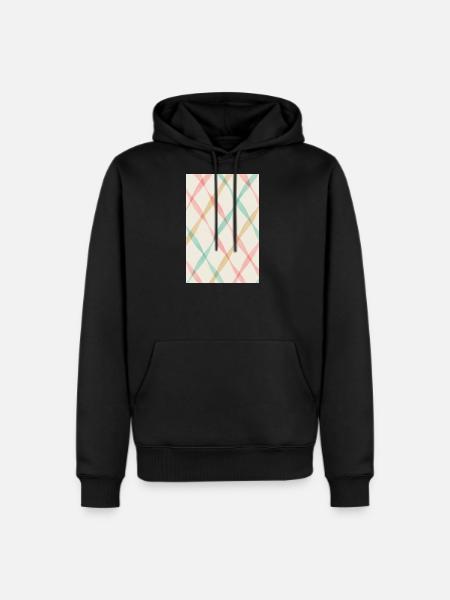 Pastel Diagonal Plaid - Men's Premium Hoodie - black