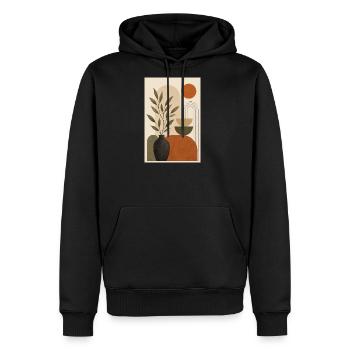 Geometry and Olive Botanical Still Life - Men's Premium Hoodie - black - Front - Nico (187cm) & Julia (174cm)