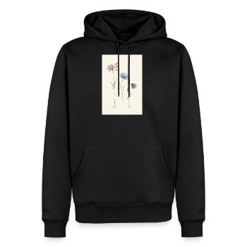 Pastel Wildflowers Trio - Men's Premium Hoodie - black - Front - Nico (187cm) & Julia (174cm)