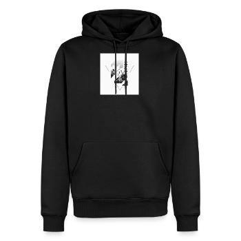 City Epic Urban Monochrome Geometric - Men's Premium Hoodie - black - Front - Nico (187cm) & Julia (174cm)