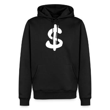 Signe dollar - Molleton à capuche Premium pour homme - noir - Devant - Nico (187cm) & Julia (174cm)