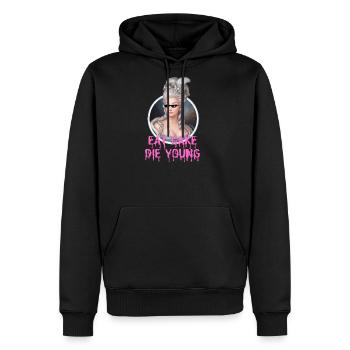 Rococo Heiress Meme Eat Cake Die Young - Men's Premium Hoodie - black - Front - Nico (187cm) & Julia (174cm)