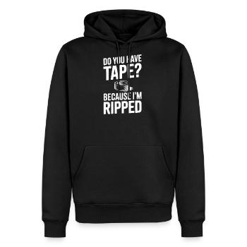 Do You Have Tape? Because I'm Ripped - Men's Premium Hoodie - black - Front - Nico (187cm) & Julia (174cm)