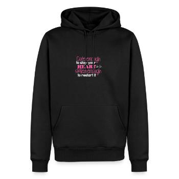 Girl Cute Enough Stop Heart Skilled Enough Restart - Men's Premium Hoodie - black - Front - Nico (187cm) & Julia (174cm)