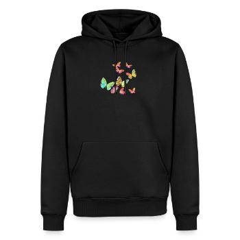 Group of Butterflies - Men's Premium Hoodie - black - Front - Nico (187cm) & Julia (174cm)