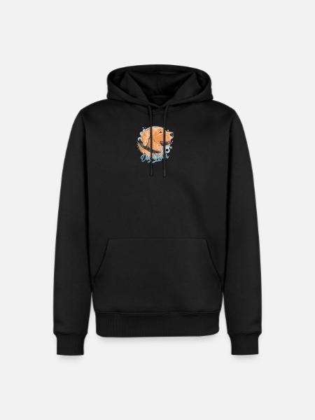 Golden Retriever Cartoon Dog Lover - Men's Premium Hoodie - black