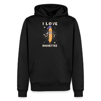 French Bread Baguette Bread Man - Men's Premium Hoodie - black - Front - Nico (187cm) & Julia (174cm)