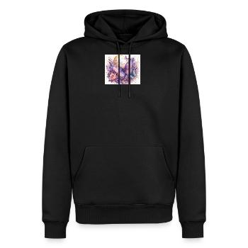 Moonlit_Lavender_Butterfly - Men's Premium Hoodie - black - Front - Nico (187cm) & Julia (174cm)