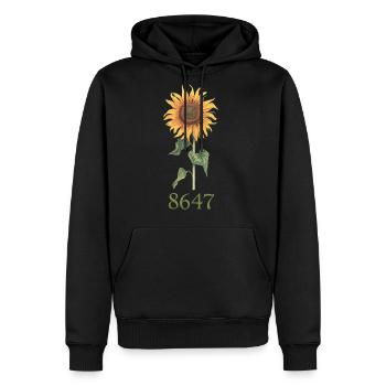 Sunflower 8647 86 47 Subtle Anti Trump Floral Boho - Men's Premium Hoodie - black - Front - Nico (187cm) & Julia (174cm)