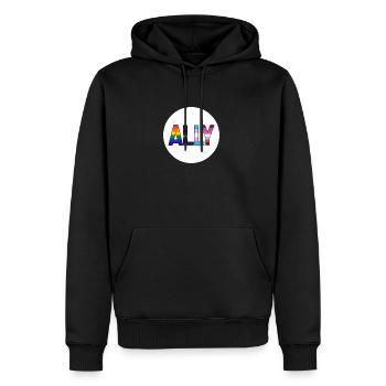 Allyship - LGBTIQ Queer Gay Pride CSD - Men's Premium Hoodie - black - Front - Nico (187cm) & Julia (174cm)