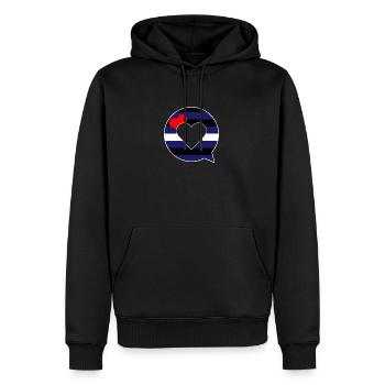 speech bubble - leather fetish gay pride LGBTIQ - Men's Premium Hoodie - black - Front - Nico (187cm) & Julia (174cm)