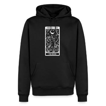 Mothman x Moon - White Lines - Men's Premium Hoodie - black - Front - Nico (187cm) & Julia (174cm)