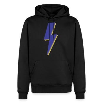 Lightning Bolt Blue 3D - Men's Premium Hoodie - black - Front - Nico (187cm) & Julia (174cm)