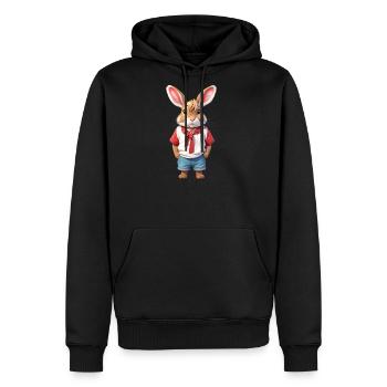 Default On the white mono - Men's Premium Hoodie - black - Front - Nico (187cm) & Julia (174cm)