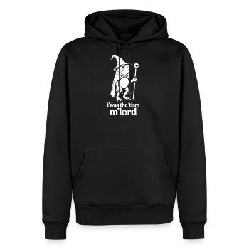 T'was The 'Tism M'Lord Frog Wizard - Men's Premium Hoodie - black - Front - Nico (187cm) & Julia (174cm)