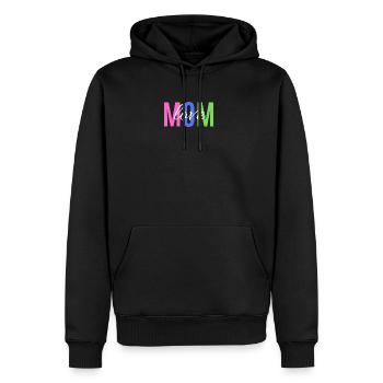 Bold Mom Colorblock with Script Overlay - Men's Premium Hoodie - black - Front - Nico (187cm) & Julia (174cm)